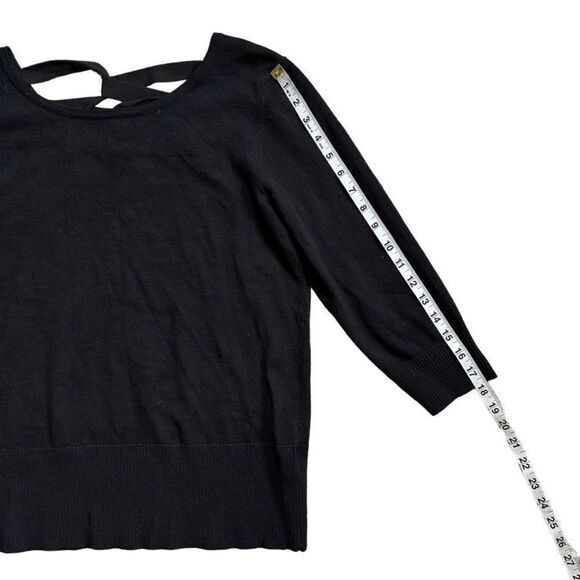 Cable & Gauge Black Crisscross Back Sweater Large - Picture 10 of 12